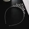 Faixa de cabelo da moda estilo coreano elegante grampo fino cravejado de diamante faixa de cabelo de strass cocar coroa feminino fábrica atacado H073