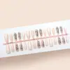Uñas Postizas Color Nude con Mariposas y Flores de Cerezo, Diseño Mariposa Danzante Flor de Cerezo, 30 Piezas Puntas de Uñas Estilo Largo, Tiras Nude al por Mayor