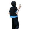 Traje deportivo y de ocio de dos piezas falso de color contrastante para mujer Verano 2025 Nuevo estilo de moda Reductor de edad Moderno Conjunto de dos piezas urbano
