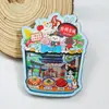 [Série Shanxi] Hengshan Datong Pingyao City Selos Edição com Fonte em Forma de Leque Adesivos de Madeira para Geladeira