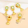 Colgante de Esmalte Chapado en Oro de Aleación Estilo Chino Mahjong León Cuentas Espaciadoras Colgante Accesorios de Cuentas para Pulsera Collar DIY Hecho a Mano