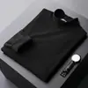 Camiseta Interior de Cuello Medio para Hombre Otoño Caliente Terciopelo Cepillado Doble Cara Ropa Interior Ajustada Camiseta Interior 1688