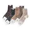 Calcetines de caña alta para mujer Si Lun Qi 6239 100% Algodón Otoño e Invierno Estilo Nuevo Resistentes al Olor Punta sin Costuras Moda Estilo Coreano Calcetines de media pantorrilla para mujer