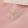 Pendientes Cuadrados de Diamante 2025 Nuevos Populares Pendientes de Aro Otoño e Invierno con Diseño Único, Clips Pequeños para Orejas Microincrustados, Elegantes y de Alta Gama