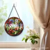 Colgantes de vidrio de colores con diseño floral tropical transfronterizos decoraciones de vidrio para el hogar decoraciones para ventanas atrapasoles para el jardín