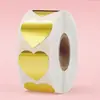 Pegatina Autoadhesiva Redonda con Forma de Corazón Dorado Caja de Empaque para Manualidades Caja de Regalo Caja para Llevar Pegatina Selladora Estándar Pegatina Decorativa