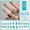 Piezas de Uñas Postizas Terminadas, Uñas Postizas, Arte de Uñas Simple de Limón Helado Transparente Estilo Celebridad de Internet, Extensiones de Uñas y Uñas Portátiles
