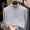 Suéter de Cachemira con Media Cremallera Estilo Old Money para Hombre Otoño/Invierno 2026 Nuevo Suéter Grueso Cálido para Hombre Capa Base