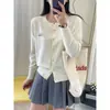 Outono Inverno Bordado Gato Gola Redonda Macio Confortável Blusa Suéter Estilo Coreano Tricô Roupa Exterior Preto Tamanho Único Damasco