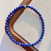 Pulsera de Cuentas Pequeñas de Lapislázuli Natural Estilo Nacional Retro de 4 mm Atmósfera Relajada Pulsera