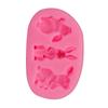 Três coelhos desenhos animados Tridimensional líquido silicone molde açúcar coelho branco paraíso DIY ferramenta de modelagem de argila macia