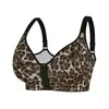 1Xl-4Xl Lingerie Fashion Estampa de Leopardo Tamanho Europeu e Americano Alças Ajustáveis Popularidade Transfronteiriça Fecho Frontal Sutiã Plus Size