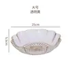 Bandeja de frutas de luxo de alta qualidade, bandeja de frutas transparente feita de material de grau alimentício, bandeja de frutas secas para mesa de centro doméstica, bandeja de armazenamento de lanches atacado
