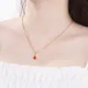 Corrente para Clavícula de Mini Legumes Coloridos com Pingente de Berinjela e Pimentão Gota de Óleo Personalizada Criativa Joia de Colar de Aço Inoxidável