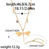 Collar de Libélula de Acero Inoxidable Europeo y Americano, Colgante de Hoja de Acero de Titanio Transfronterizo, Accesorios Casuales para Mujer de Oro de 18 Quilates, Suministro Directo del Fabricante