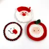 Enfeites de Natal, Acessórios e Pingentes de Frutas de Girassol, Caqui, Laranja, Amendoim, Maçã Tricotados à Mão