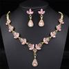 Conjunto de Colar e Brincos de Luxo com Strass Moda Ins Live Explosões Usar Vestido Usar Camélia