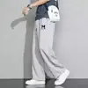 Calça Reta Esportiva Primavera Verão Calça de Moletom Masculina Solta Versátil Emagrecedora Calça Longa Tendência Estudantil Tamanho Grande Calça Reta Casual