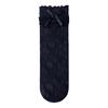 Calcetines Estilo Nuevo 2025 Calcetines de Tubo Medio a Cuadros Diamante con Lazo de Primavera y Verano para Mujer Calcetines de Malla de Color Sólido para Mujer