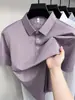 Camisa polo de camuflaje texturizada arrugada de lujo ligero para hombre, transpirable y cómoda, adecuada para profesionales de negocios jóvenes y de mediana edad, top tipo camiseta de manga corta 3