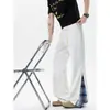 Pantalones Deportivos de Moda para Hombre con Parches a Cuadros, Pantalones Deportivos de Pierna Recta, Tallas Grandes, Pantalones Acampanados Sueltos Casuales Estilo Americano para Hombre
