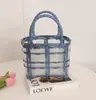 Bolsa de Palha Portátil de Gelatina Desenho Animado Fofo, Nova Bolsa de Palha Quadrada de Coelho para Viagem de Férias, Bolsa Quadrada Pequena Versátil