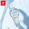 Reloj Oris de Marca de Nicho de Gama Alta con Esfera Romboidal Reloj de Cuarzo Correa Resistente al Agua Transmisión en Vivo Reloj para Mujer de Gran Venta