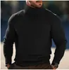 Colección nueva otoño/invierno 2026 transfronteriza: Suéter de cuello alto a rayas verticales para hombre estilo europeo y americano, top de punto casual para hombres jóvenes