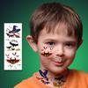 Pegatinas de Tatuaje Divertidas de Halloween de Flores de Dibujos Animados para Niños Calabaza Flor Calavera Pegatinas Coloridas Impermeables Edición Limitada Graffiti
