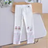 Leggings de Dibujos Animados para Niñas 25 Primavera y Otoño Nuevos Pantalones Casuales de Punto con Costilla de Colores Combinados Pantalones Exteriores Elásticos