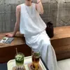 Estilo Coreano Diseño Simple Chaleco de Botones Cintura Elástica Falda Media Conjunto Mujer 2026 Moda Verano Nuevo Conjunto de Dos Piezas
