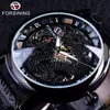 Reloj Forsining Dragón para Hombre Moda Casual Hueco Patrón de Dragón Mecánico Manual Reloj al por Mayor Caja Plateada Esfera Negra