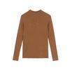 Camiseta Interior Wei Song Clothing de Media Altura para Mujer Otoño e Invierno 2024 Nueva Ajustada de Manga Larga
