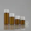 Frasco de vidro pequeno para amostra de 1ml2ml3ml5ml, frasco de rosca marrom transparente para óleo essencial, sub-frasco para amostra de perfume