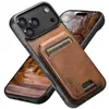 Funda para iPhone 18 Pro Denior de cuero sintético con soporte magnético para tarjetas, cubierta antigolpes para Apple 17 Pro Max Air