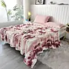 Manta de Franela Grande Tie-Dye de Burbujas con Estampado de Tinta, Manta de Terciopelo de Leche para Aire Acondicionado, Manta Cubierta Gruesa con Patrón de Mármol para Exportación