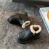 Botas de Nieve Forradas de Polar para Niños Botines Gruesos Calientes de Invierno para Niñas Patrón de Diamantes Botas de Invierno Casuales Suela Suave Antideslizantes