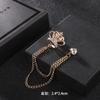 Broche de corona con cadena de metal coreana, insignia para traje de hombre y mujer, broche de moda, broche para cuello de camisa, hebilla para cuello, flor para cuello