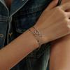Pulsera de anillo brillante de doble capa de acero titanio para mujer, color acero inoxidable inalterable, textura europea y americana, combinación multicolor, nicho, simple