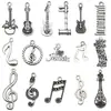 DIY Nuevo Xizang Plata Serie de Música Violín Pipa Nota Colgante Accesorios de Joyería Llavero Colgante de Collar