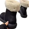 Botas de Cuero Suave Estilo Nuevo 2026, Botas Martin Planas para Mujer, Botas de Nieve de Moda de Doble Uso, Botas Cortas Engrosadas Forradas de Lana para Invierno para Mujer