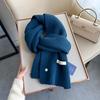 Bufanda de Lana de Oveja Tejida Cálida para Otoño e Invierno Bufanda Cálida Espesa Blanca para Mujer Ambiente de Otoño e Invierno Bufanda Versátil