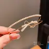 Pulseira Aberta Dupla Camada com Laço de Zircônia Estilo Coreano Pulseira Simples Ins Versátil Pulseira de Toque Leve de Luxo Alta Qualidade