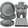 Plato Desechable Transfronterizo Plástico Ps de Grado Alimenticio Disco Colorido Vajilla de Fiesta para Postre Fiesta Barbacoa Picnic