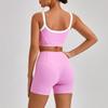 Amazon Novo Europeu e Americano Nu Apertado Esportes Ao Ar Livre Roupa Interior Feminina Fina Alça de Ombro Cor Contraste terno Sling Yoga Wear