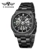 Nuevo Ganador Estilo Europeo y Americano Moda Masculina Casual Hueco Movimiento Mecánico Reloj Mecánico Automático