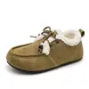 [Personalizado] Xt-188 Suede Forrado com Pelo 2025 Inverno Cadarço Birkenstock Sapatos Planos Femininos Loafers de Pele de Ovelha