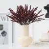 Paquete de Flores Secas de Planta Verde Simulada 3 Ramas Atado Espigas de Trigo Flor Artificial Decoración del Hogar Alojamiento Rural Decoración de Escritorio Accesorios de Paquete de Flores de Paisaje