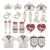 Herramienta Médica de Aleación Surtida Aleatoriamente Accesorios para Joyería DIY: Estetoscopio, Jeringa, Llavero con Forma de Corazón, Colgante para Collar