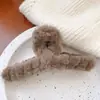 Pinzas para el Cabello Peludas Populares de Otoño e Invierno, Pinzas para el Cabello Peludas Grandes, Pinzas para el Cabello de Alta Gama para Mujeres en la Parte Posterior de la Cabeza, Pinzas de Tiburón al por Mayor
